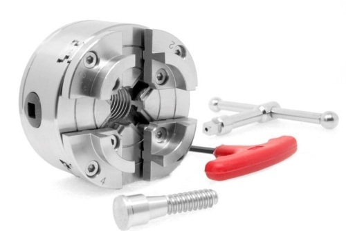 WEN LA4374 3.75-Inch 4-Jaw Self-Centering Lathe Chuck Set with 1-Inch x 8TPI Thread - Lot 84