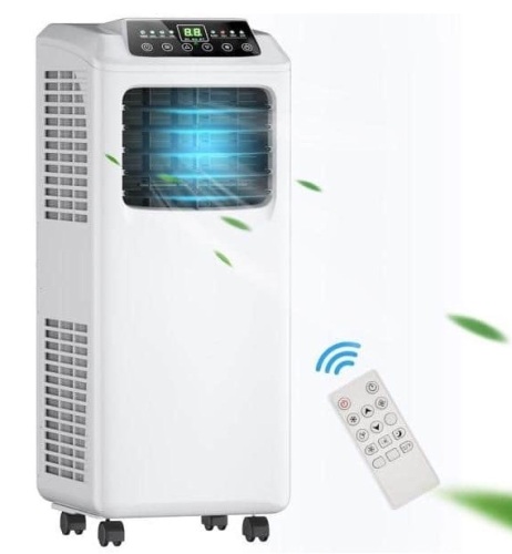 8,000 BTU Portable Air Conditioner with Dehumidifier in Black and White, Appears New, Retail $339.95 - Lot 102
