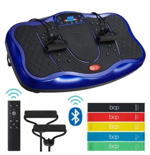 Vibration Plate Platform, Full Body Exercise Machine w/ 5 Resistance Bands, Appears New, Untested - Lot 132