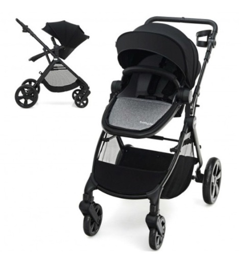 Foldable High Landscape Baby Stroller With Reversible Reclining Seat-Gray, Appears New, Retail $215.91 - Lot 175