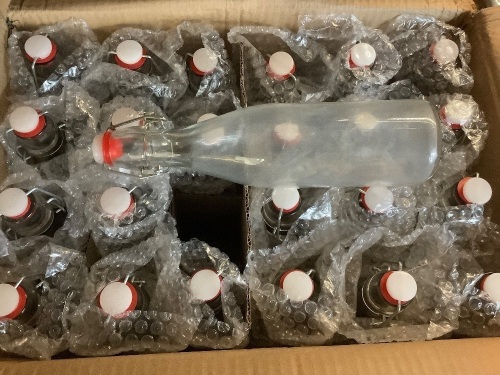 Box of Swing Top Glass Bottles, Qty 30 Appears New - Lot 180