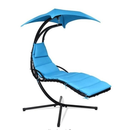 6.1 ft. Free Standing Hanging Swing Chair Hammock with Stand in Blue, Ecommerce Return - Lot 181