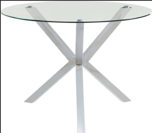 Coaster Vance Round Glass Top Dining Table, Appears New - Lot 372