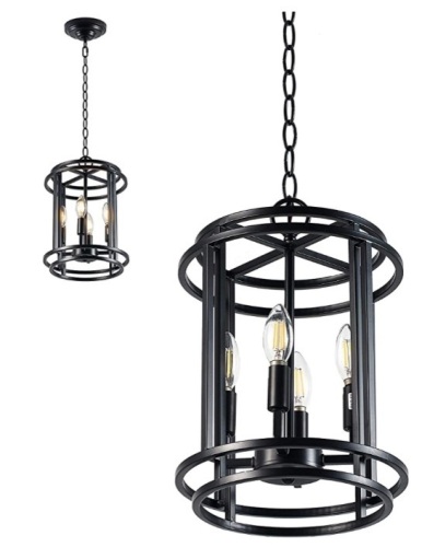 Wrought Iron Flush Mount Ceiling Light,Adjustable Chain, Appears New - Lot 382