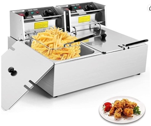 Hopekings Commercial Deep Fryer with Baskets & Lids, Appears New - Lot 399