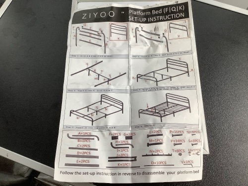 Ziyoo Twin Size Platform Bed Frame, Appears Complete, Ecommerce Return - Lot 405