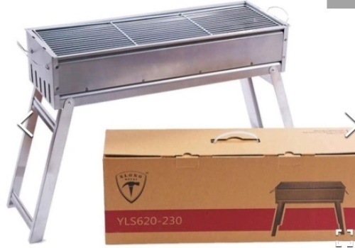 Charcoal BBQ Grill Portable BBQ Grill Stainless Steel Folding, Appears New - Lot 417