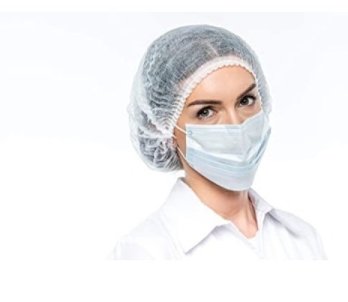 Bonded Non-Woven Polypropylene Head Cover for Food Service, 10x100 pcs, Appears New - Lot 439