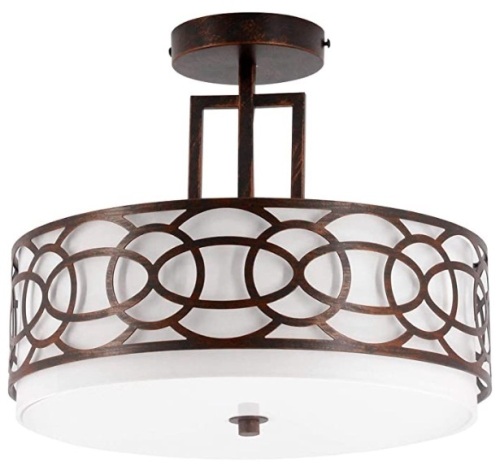 Semi Flush Mount Ceiling Light, Appears New - Lot 444