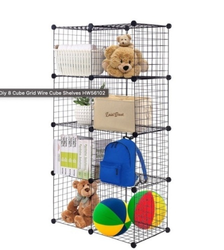 Diy 8 Cube Grid Wire Cube Shelves, Appears New - Lot 467