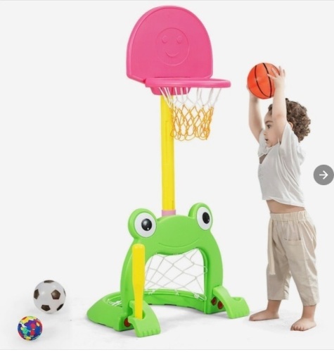 3-in-1 Kids Basketball Hoop Set Adjustable Sports Activity Center w/Balls, Appears New - Lot 499