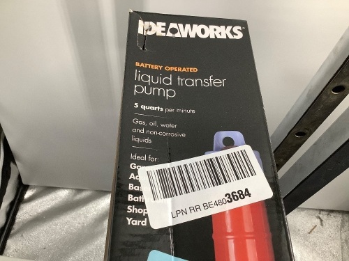 Ideaworks Battery Operated Liquid Transfer Pump, Untested, Appears New - Lot 582
