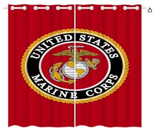 United States Marine Corp Curtains, Appears New - Lot 626
