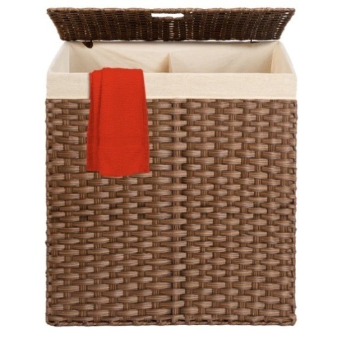 Double Laundry Hamper Basket w/ Easy Assembly, Liner Bag, Appears New - Lot 495