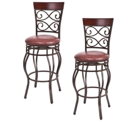 Set Of 2 Swivel Padded Bar Stools, Appears New, Box Damaged - Lot 261