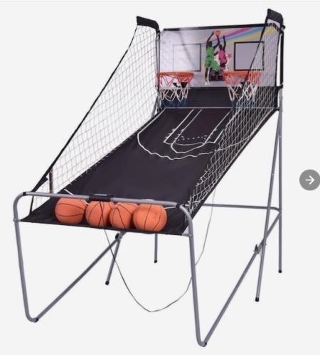 Indoor Basketball Arcade Game Double Electronic Hoops Shot 2 Player W/4 Balls, Appears New - Lot 26