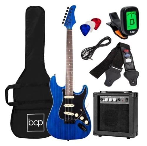 Beginner Electric Guitar Kit w/ Case, 10W Amp, Tremolo Bar - 39in, Appears New - Lot 193