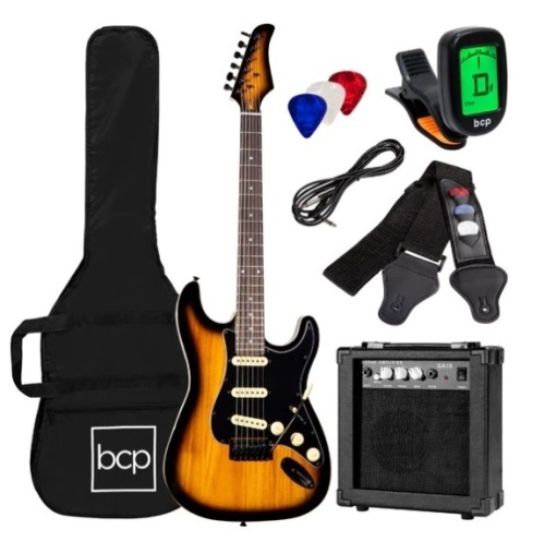 Beginner Electric Guitar Kit w/ Case, 10W Amp, Tremolo Bar - 39in, Appears New - Lot 194