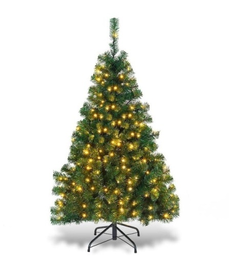 4.5 ft. Pre-Lit Artificial Christmas Tree with 200 LED Lights, Appears New/Box Damaged - Lot 526