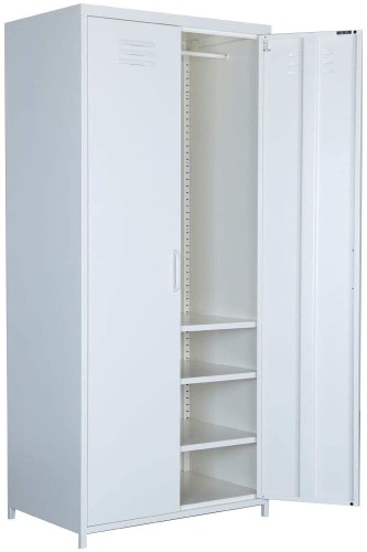 NITETRONIC Double Door 4-Layer Steel Cabinet with Clothes Rail and Shelves - Appears New  - Lot 41
