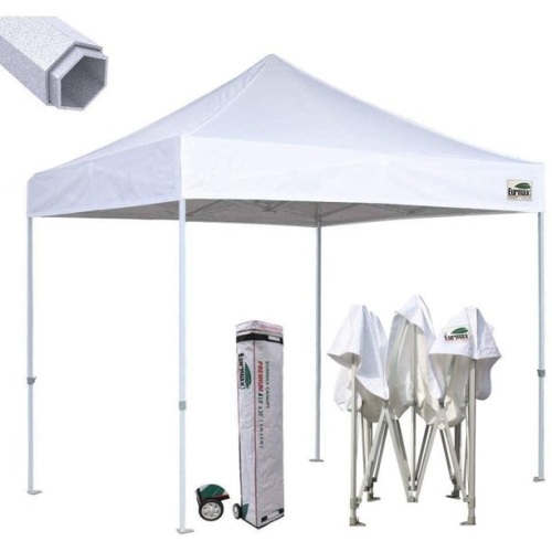 Eurmax Premium 10' x 10' Instant Canopy Shelter with Heavy Duty Wheeled Carry Bag, White - Appears New and Unopened - Lot 48