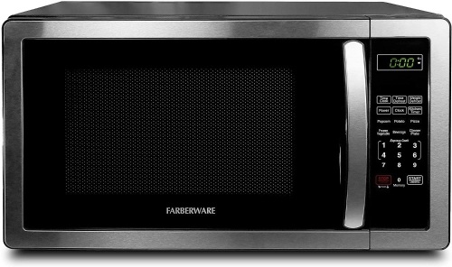 Farberware 1.1 Cu. Ft. Stainless Steel Countertop Microwave Oven With 6 Cooking Programs, LED Lighting, 1000 Watts. Appears New - Lot 86
