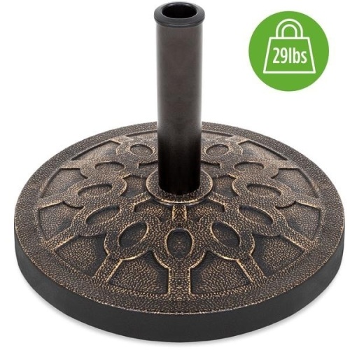 18in Round Patio Umbrella Base Stand w/ Rustic Finish. Appears New - Lot 119