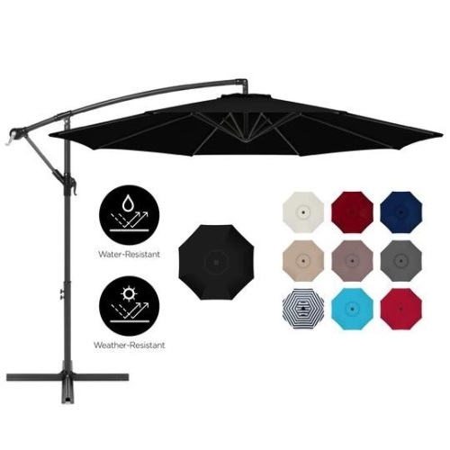 10ft Offset Hanging Patio Umbrella - Black. Appears New - Lot 129