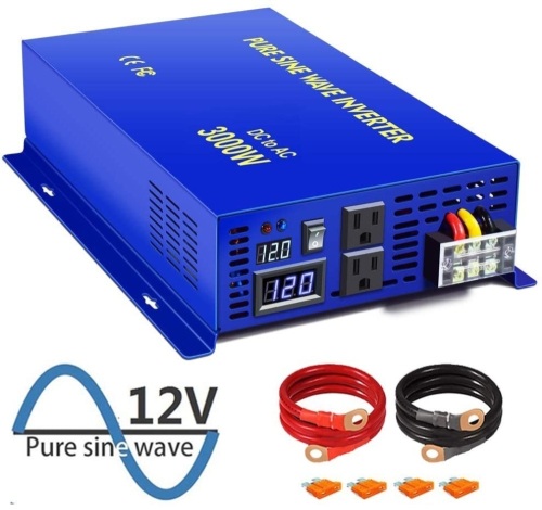 3000 Watt Pure Sine Wave Inverter, 12V DC to 120V AC, 3000W Power. Appears New - Lot 145