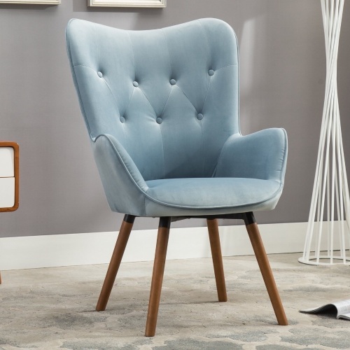 Roundhill Furniture Doarnin Contemporary Silky Velvet Tufted Button Back Accent Chair. Appears New - Lot 212