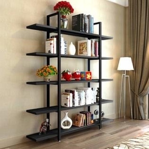 TribeSigns 5-Tier Vintage Industrial Style Bookcase/Bookshelf, 72"H x 12"W x 47"L. Appears New - Lot 226
