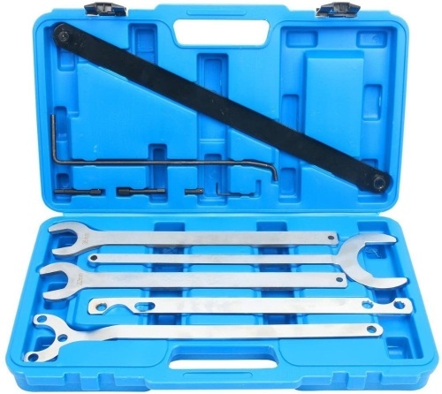 8MILELAKE Water Pump Fan Clutch Holder Tool Kit Compatible for Mercedes Benz BMW - Lot 266