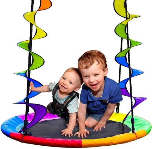 40” Saucer Tree Swing in Multi-Color Rainbow. Appears New - Lot 275
