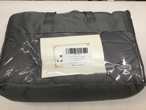 Finslep 12lb Weighted Blanket, King Size 80" x 87", Grey - Appears New  - Lot 307