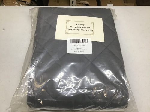 Finslep 15lb Weighted Blanket, Queen Size 60" x 80", Grey - Appears New - Lot 377