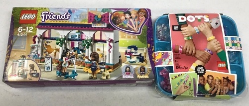 Lot of (1) LEGO Friends Andrea's Accessories Store, 294pc & (1) LEGO DOTS Bracelet Mega Bracelet Making Pack, 300pc - NEW - Lot 402