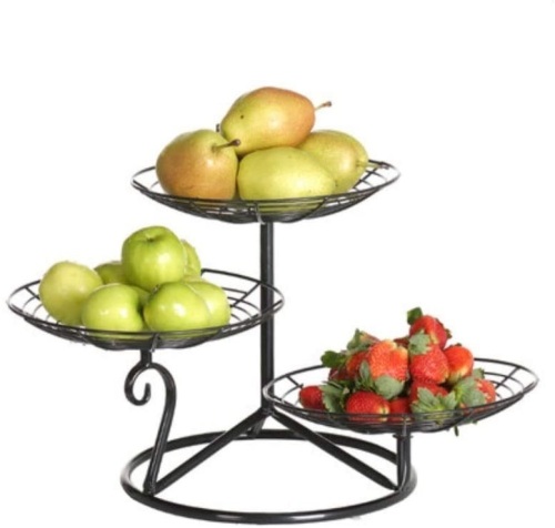 3 Tier Metal Fruit & Bread Basket - Appears New - Lot 472