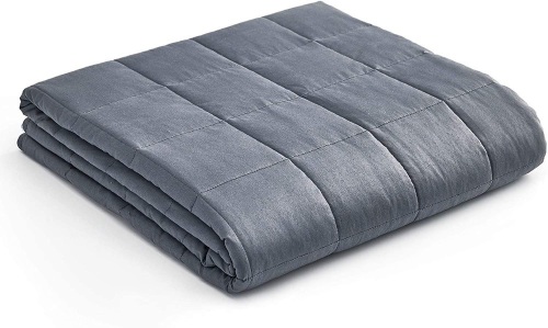 Manfei 20lb Weighted Blanket & Removable Cover, Grey, 60" x 80" - Appears New  - Lot 476
