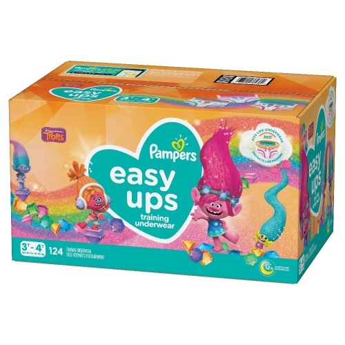 Pampers Easy Ups Training Underwear, Girls Size 5 3T-4T, 124 Ct - NEW - Lot 482