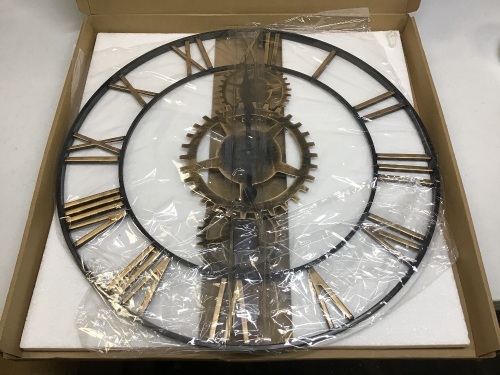 Large Wall Clock, Bronze Finish, Approx 24" - Appears New - Lot 543