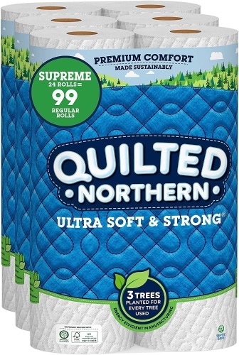 Quilted Northern Ultra Soft and Strong Toilet Paper, 24 Supreme Rolls, Packaging May Vary - NEW - Lot 559