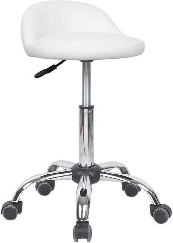 Juno Adjustable Height Massage Stool with Wheels, White - Appears New - Lot 690