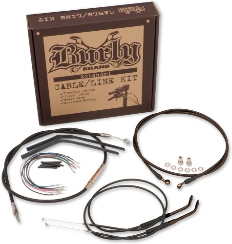 Burly Brand Cable/Brake Line Kit for Ape Hangers for Harley Davidson 1996-2005 FXD Models, 12" - Appears New - Lot 692