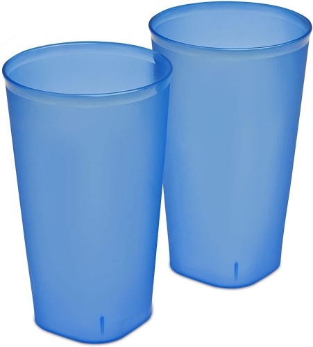 Sterilite 32 Ounce Tumblers, Blue Tint, 8 Sets of 2 - NEW  - Lot 767