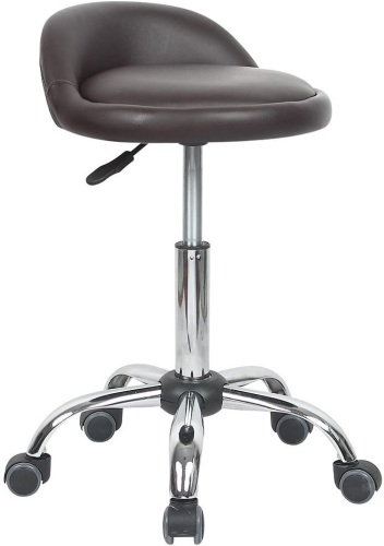 Juno Adjustable Height Massage Stool with Wheels, Coffee Brown - Appears New  - Lot 779