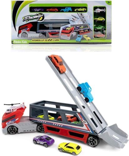 Pidoko Kids Toy Transport Truck Carrier, Store up to 22 Cars - NEW - Lot 821