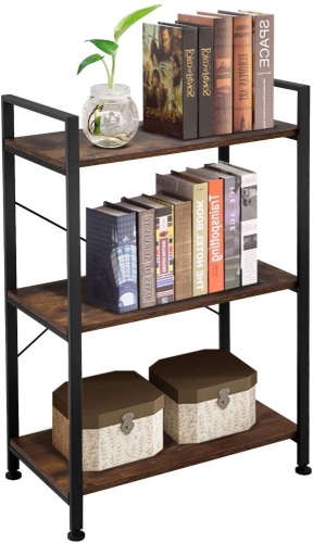 VANSPACE 3 Tier Wood Bookshelf with Metal Frame - Appears New  - Lot 829