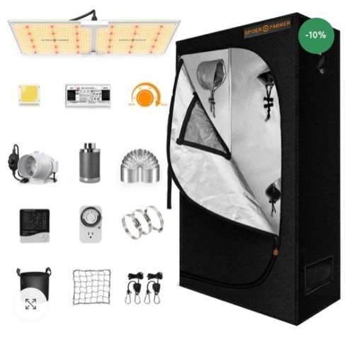 Spider Farmer SF2000 LED Grow Light + 2’x4′ Grow Tent Kit - Appears New   - Lot 93