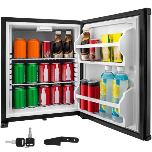 VEVOR 1.4cu.ft 110V Portable Refrigerator AC No Noise Compact Absorption Fridge Black with Lock Reversible Door - Appears New   - Lot 98