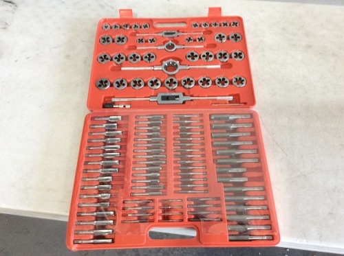 110 Piece Tap and Die Combination Set Tungsten Steel Screw Cutter Die Holder - Appears New  - Lot 292